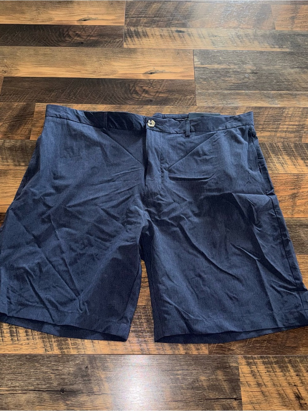 Tailorbyrd Navy Blue Flat Front Men's Performance Shorts